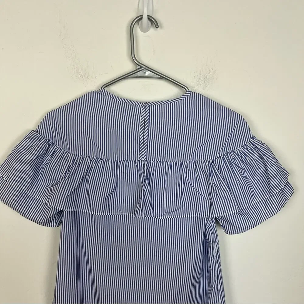 J. Crew Stripe Cotton Poplin Top NWT Size 00
